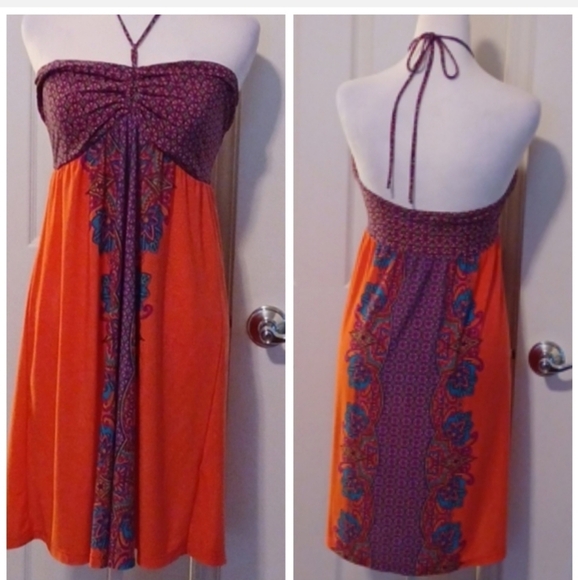 💙🌺Derek Heart Colorful Patterned Dress - Picture 1 of 11